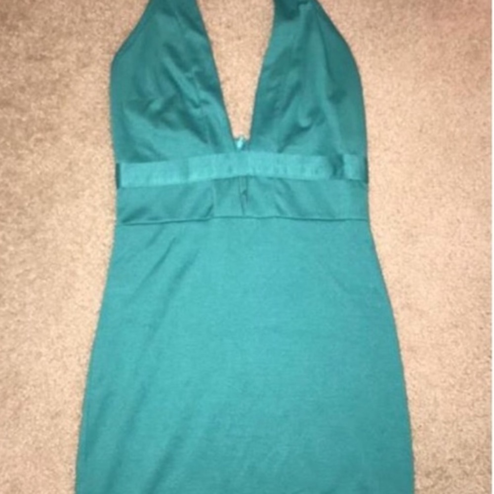 Green mini dress